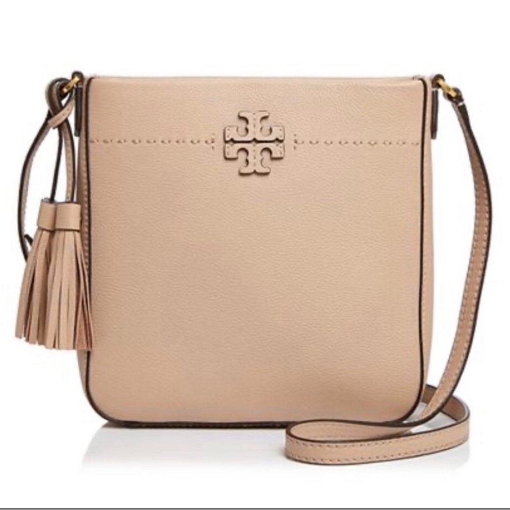 Tory Burch McGraw Leather Swingback in color Devon Sand